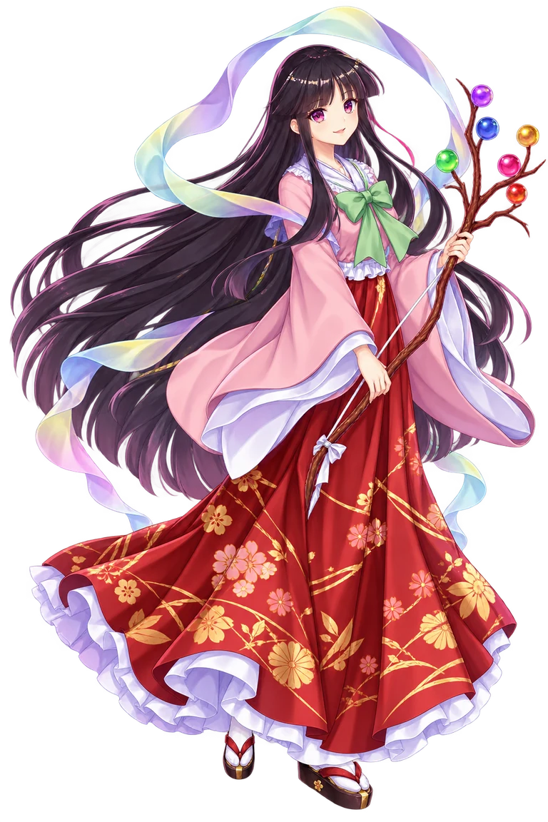 宝玉の枝の弓を持つ蓬莱山輝夜