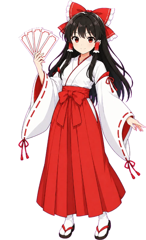 陰陽玉を構える博麗霊夢