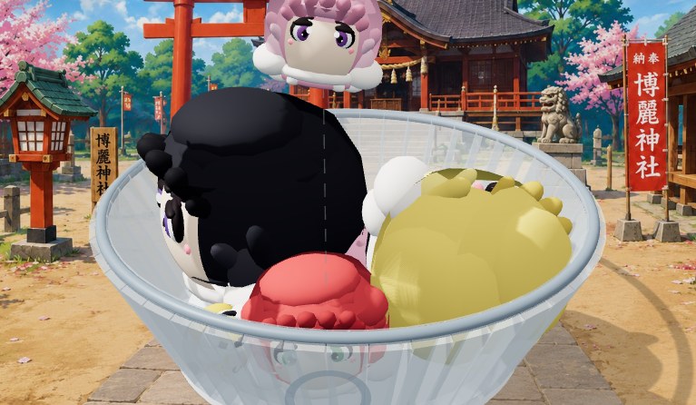 東方スイカゲーム3Dのゲーム画像