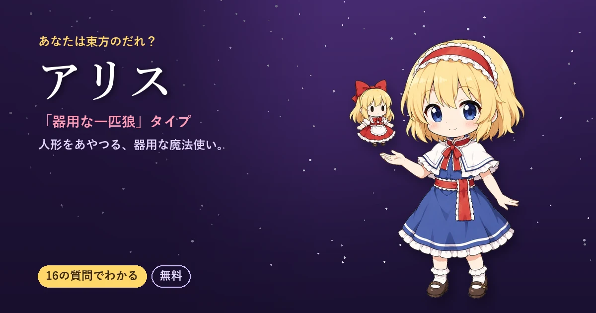 アリスタイプの結果カード