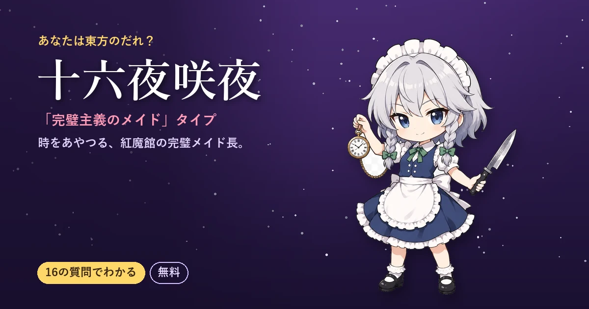 十六夜咲夜タイプの結果カード