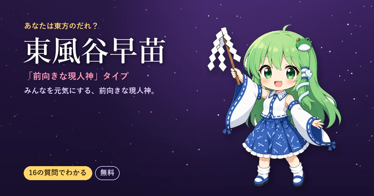東風谷早苗タイプの結果カード